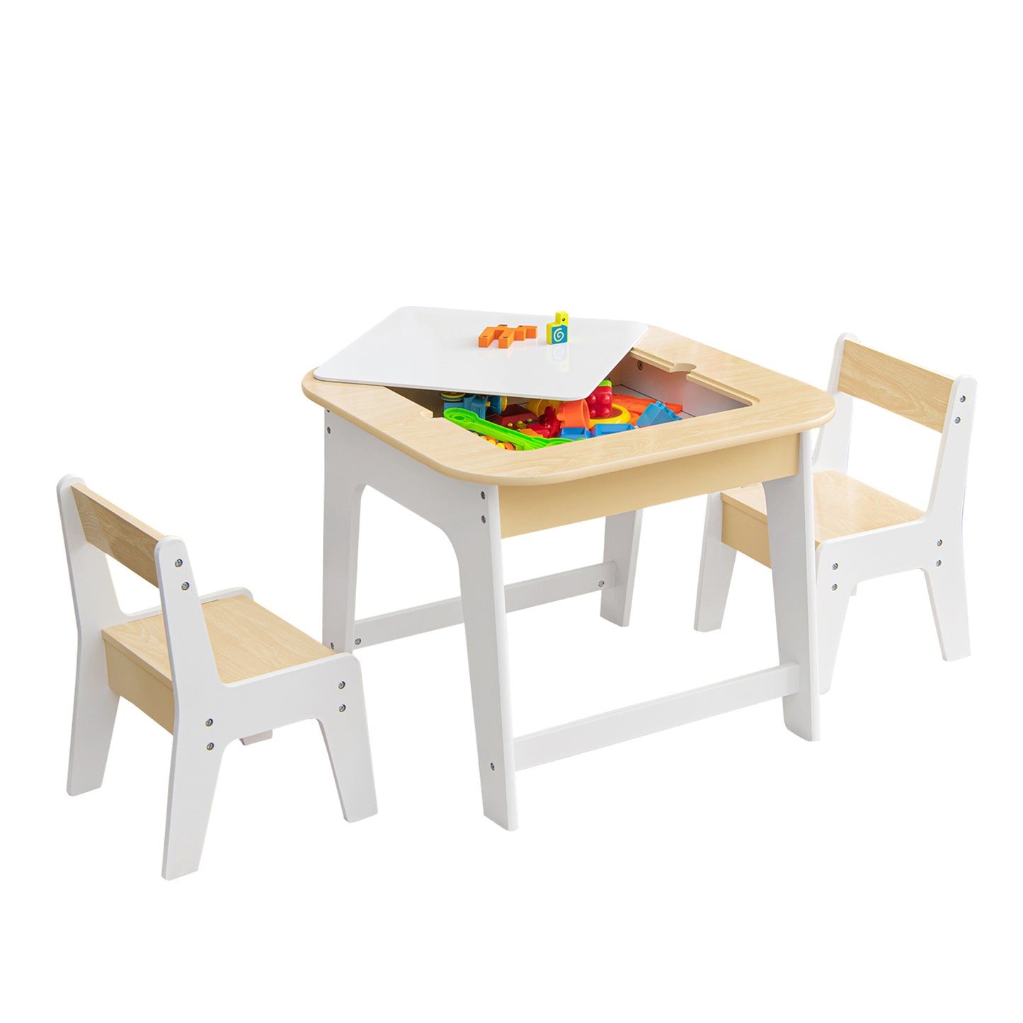Kids Table and Chair Set with Double-Sided Tabletop