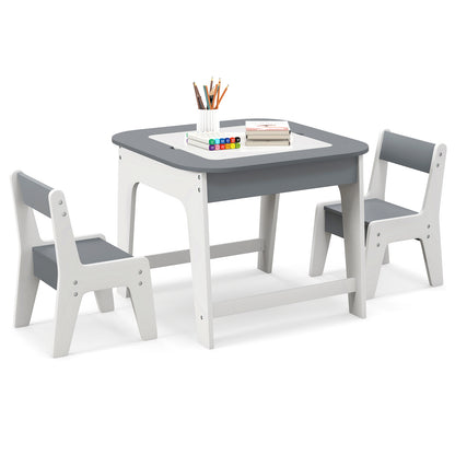Kids Table and Chair Set with Double-Sided Tabletop