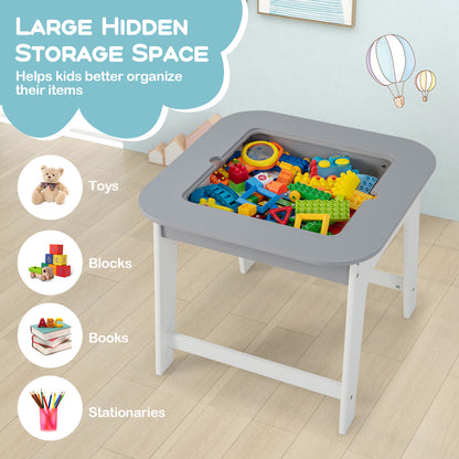 Kids Table and Chair Set with Double-Sided Tabletop