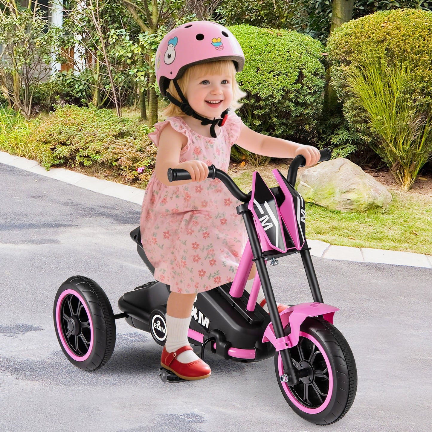 Kids Tricycle 3-Wheel Toddler Bike with Foot Pedals Forward Backward