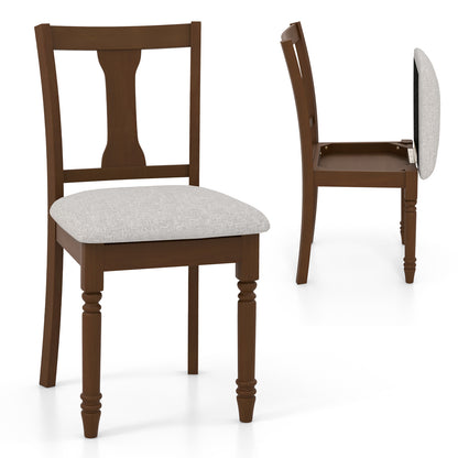 Dining Chair with Storage Compartment and Linen Upholstery