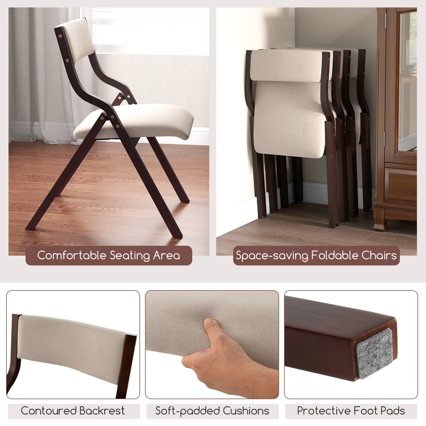 Expandable Dining Table Set for 2 with Folding Chairs