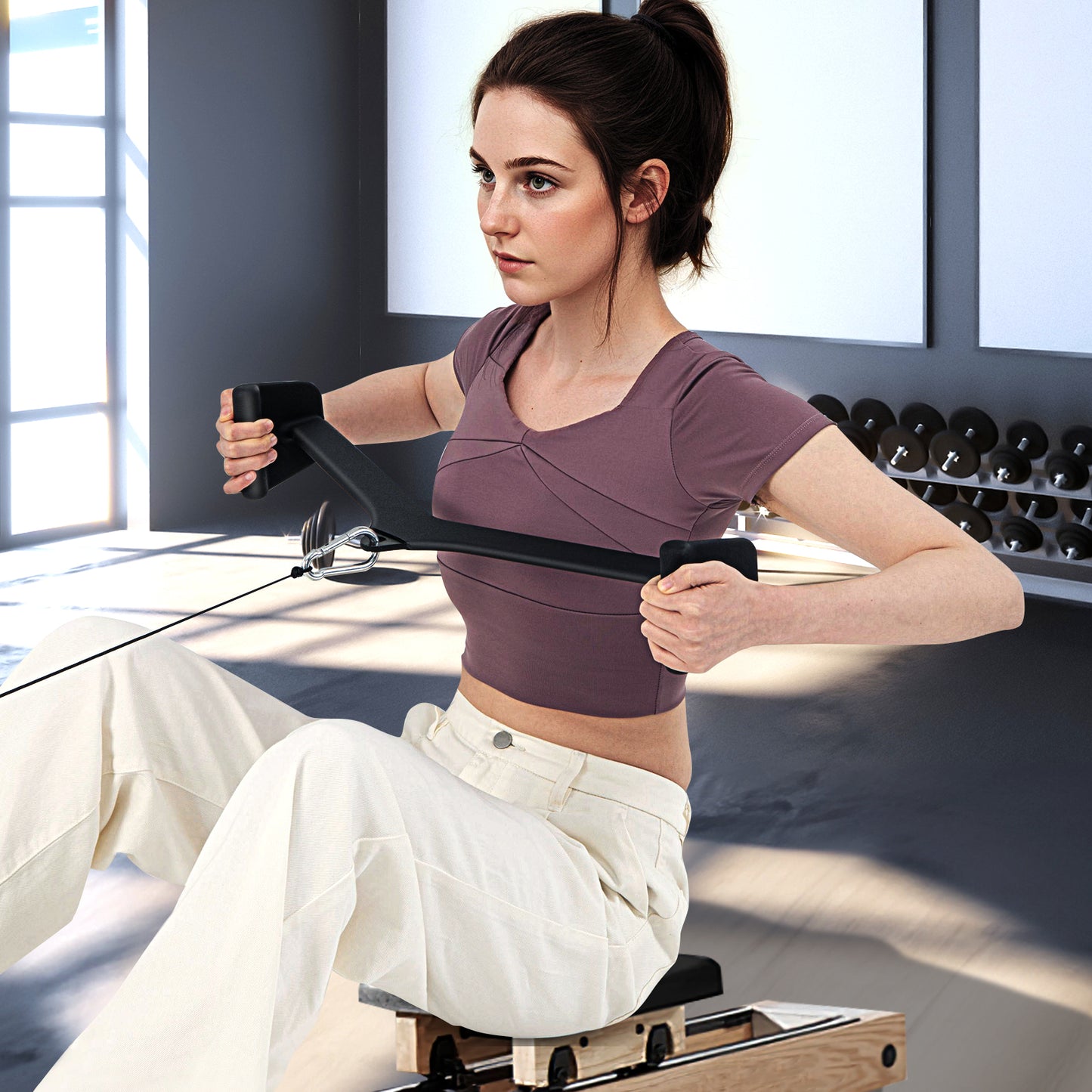 LAT Pulldown Attachment Set with 5 Grips for Home Gym