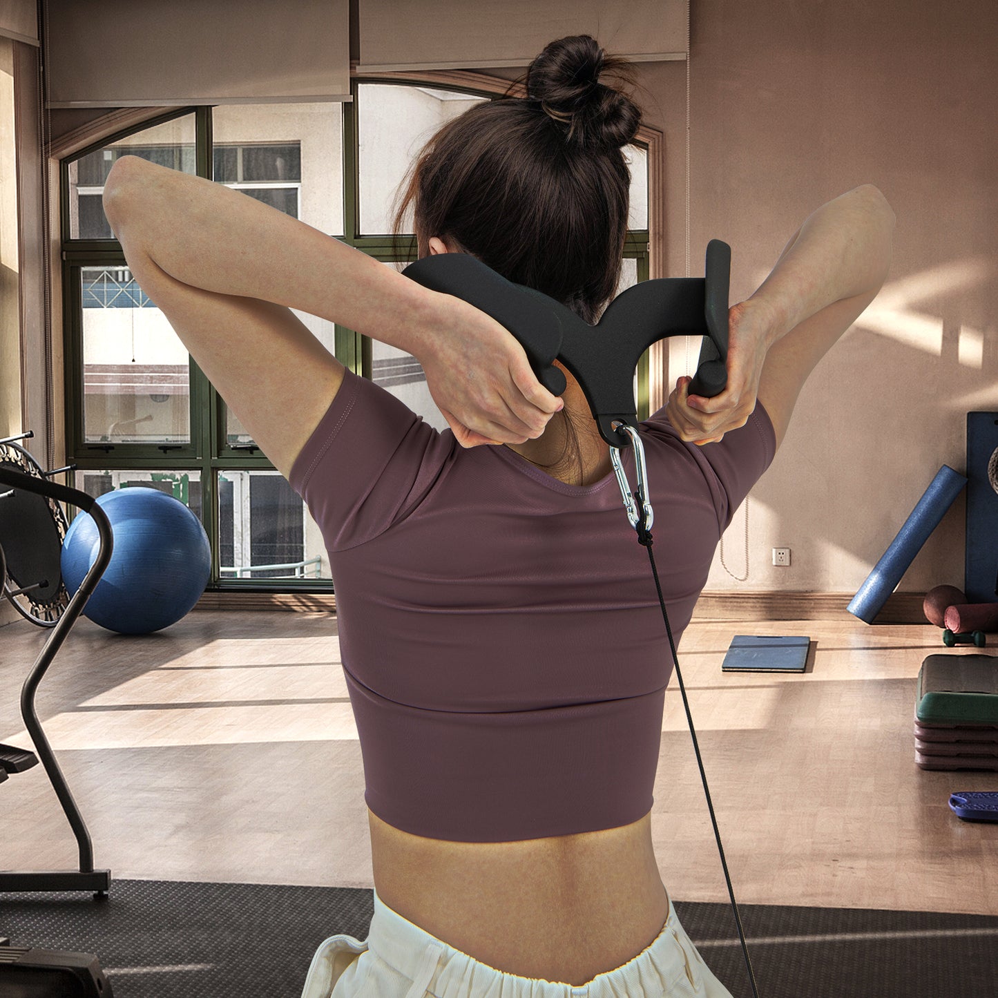 LAT Pulldown Attachment Set with 5 Grips for Home Gym