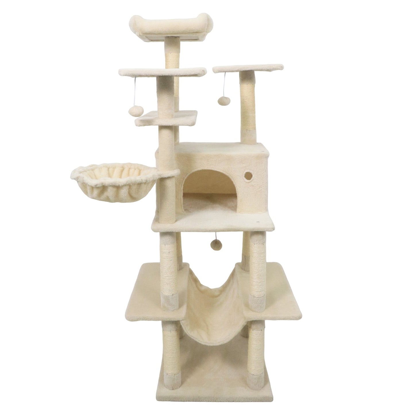 Large Cat Tree for Indoor Cats 63" Tall Cat Tower