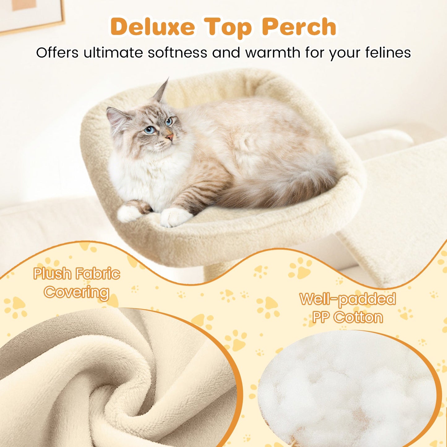 Large Cat Tree for Indoor Cats 63" Tall Cat Tower