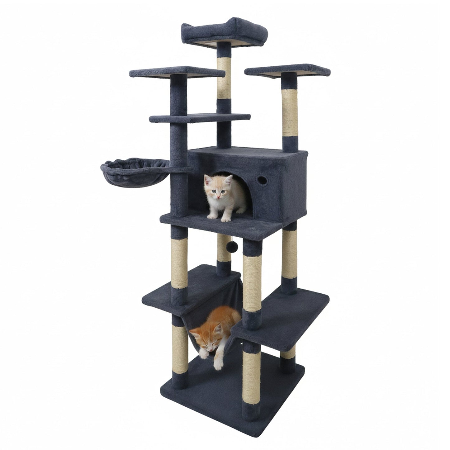 Large Cat Tree for Indoor Cats 63" Tall Cat Tower