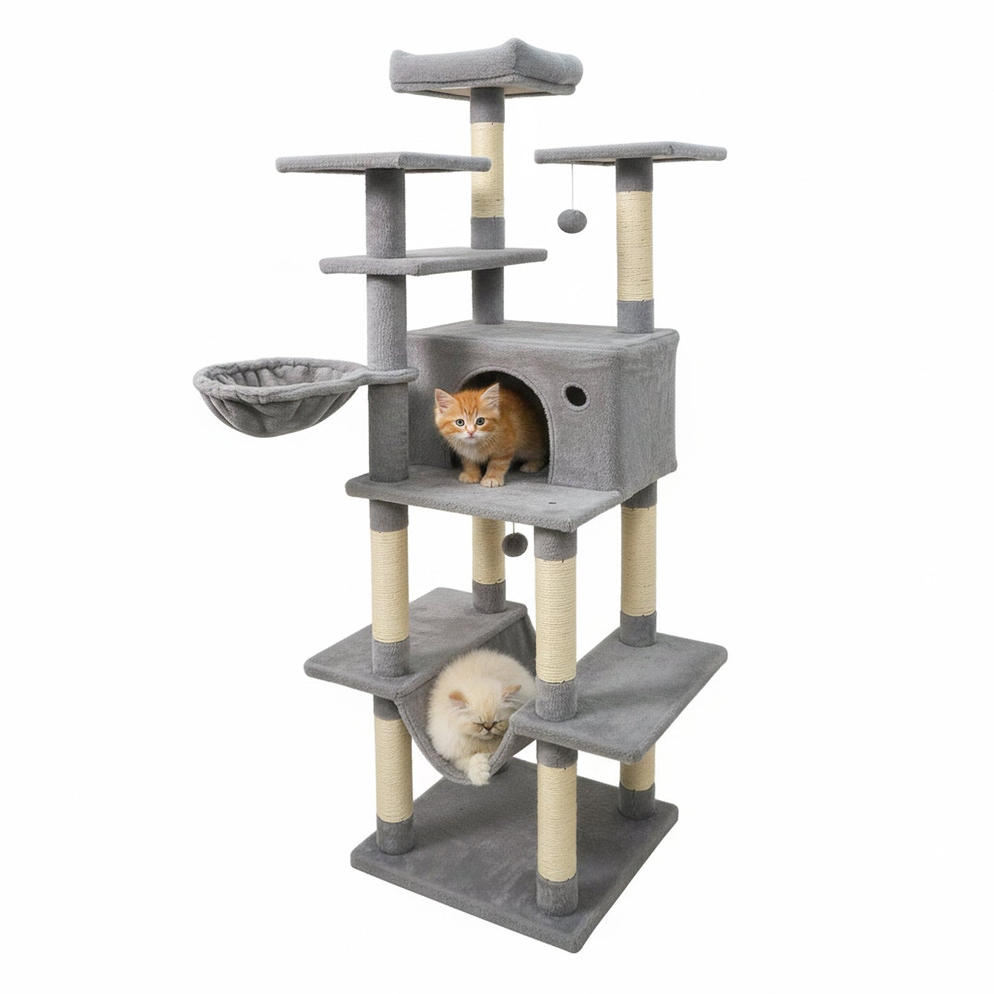 Large Cat Tree for Indoor Cats 63" Tall Cat Tower
