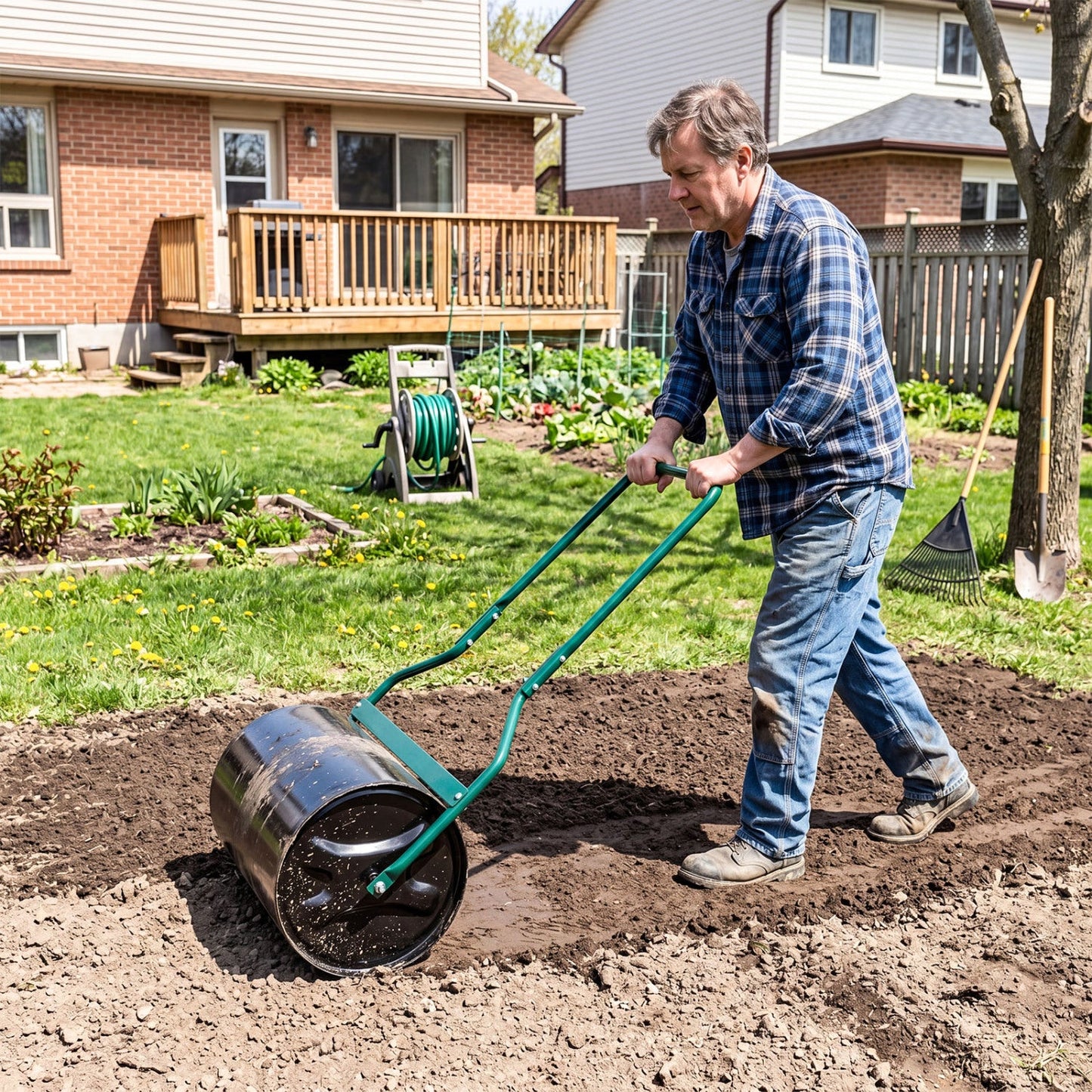 12 Gallon Lawn Roller with U-Shape Handle