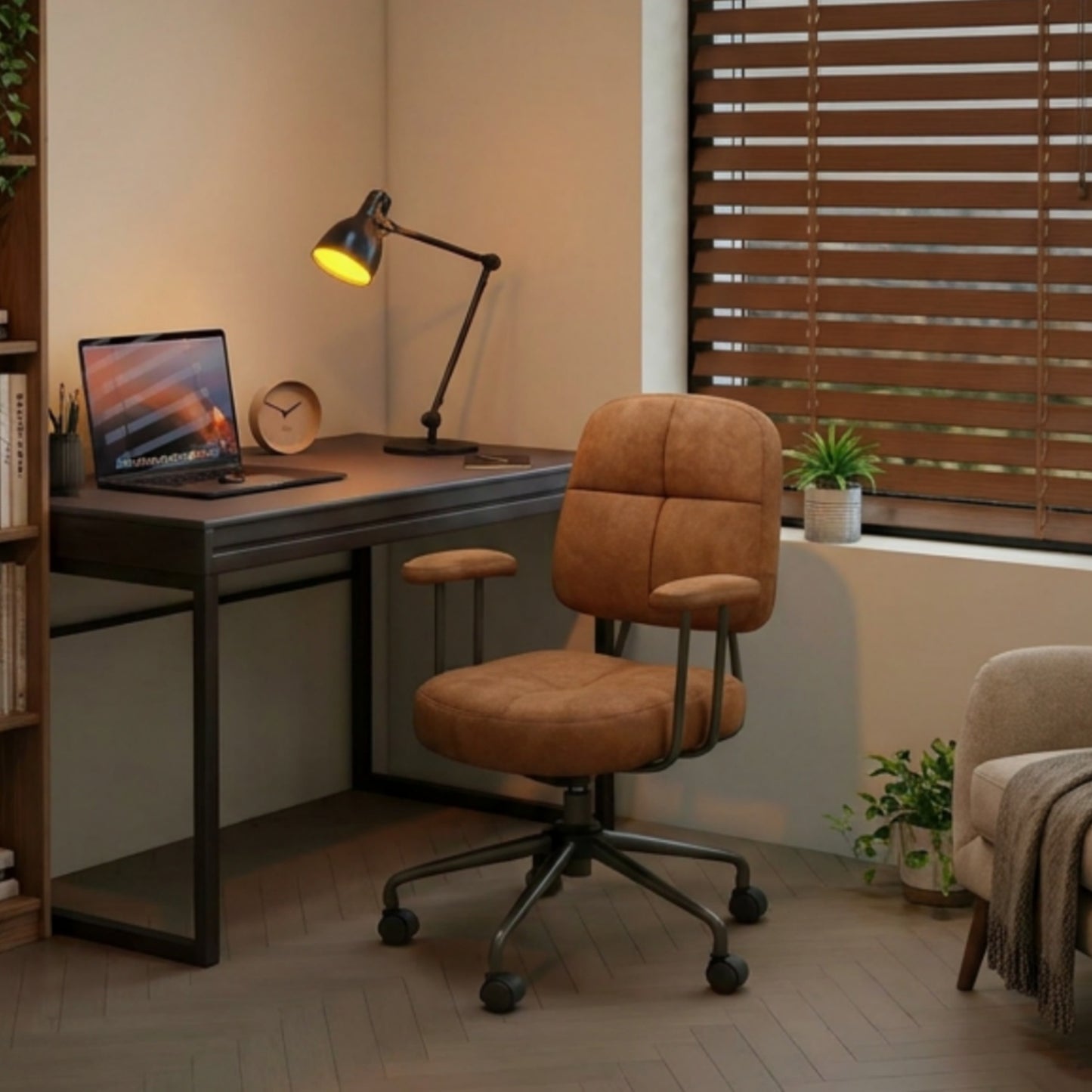 Upholstered Task Office Chair with Cushioned Back