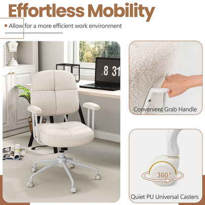 Upholstered Task Office Chair with Cushioned Back