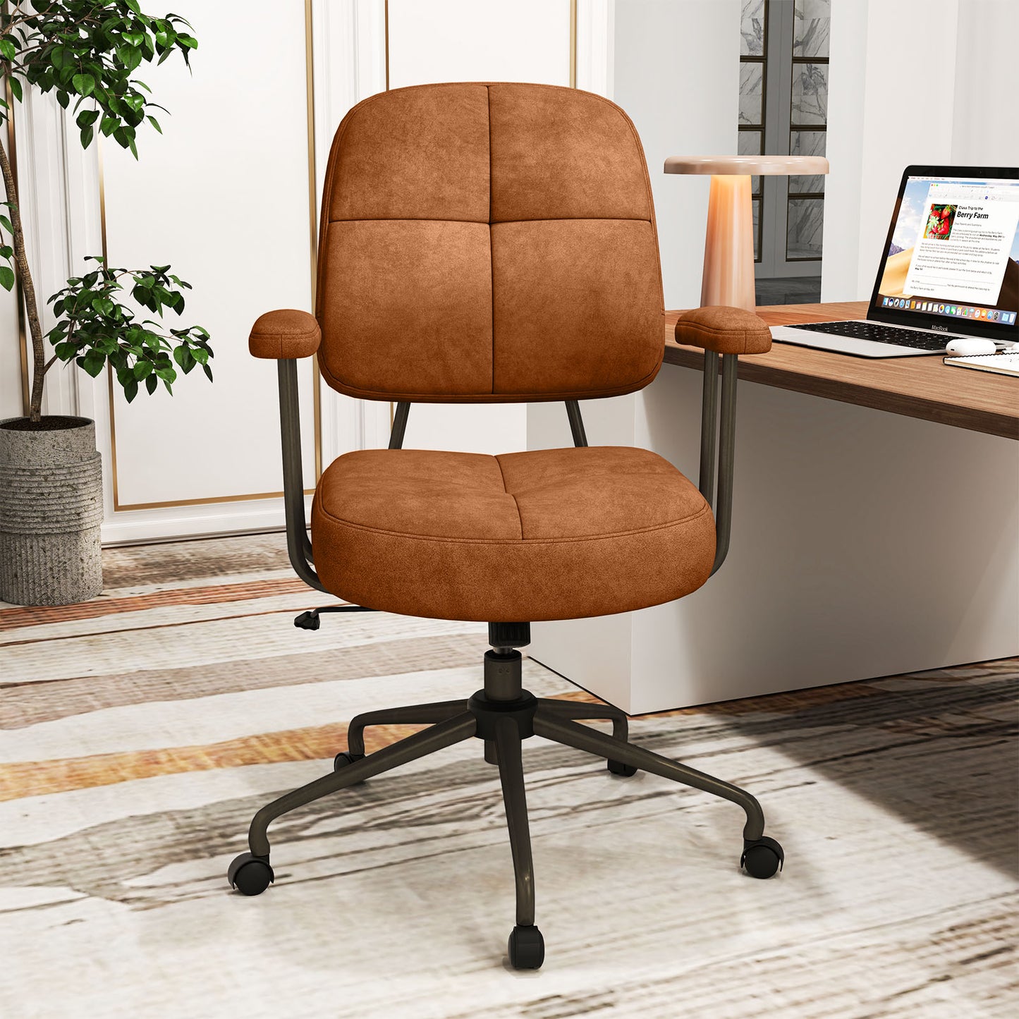 Upholstered Task Office Chair with Cushioned Back