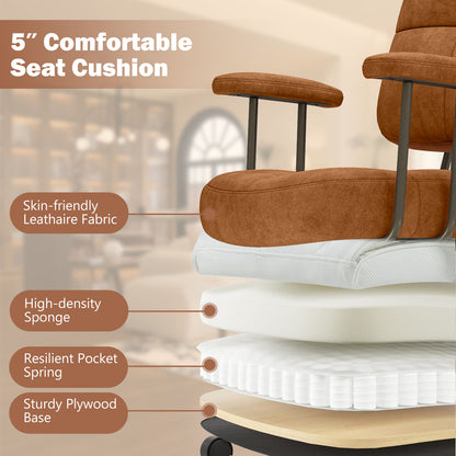 Upholstered Task Office Chair with Cushioned Back