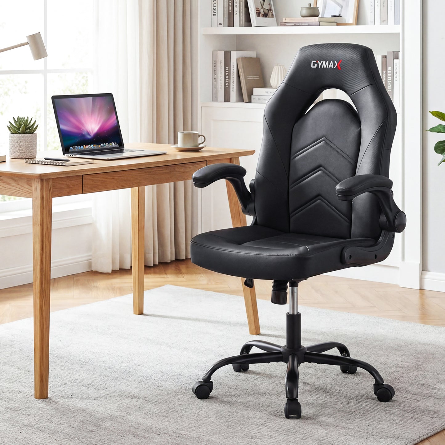 Ergonomic Office Chair with Flip-Up Armrests Black