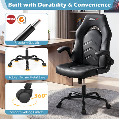 Ergonomic Office Chair with Flip-Up Armrests Black