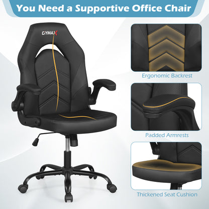 Ergonomic Office Chair with Flip-Up Armrests Black