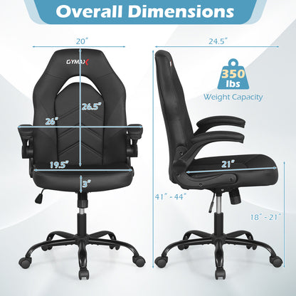 Ergonomic Office Chair with Flip-Up Armrests Black