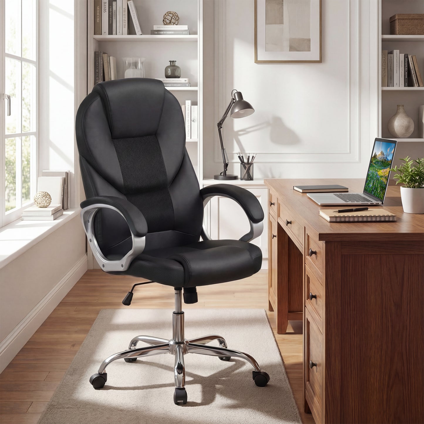 Ergonomic Mesh Executive Office Chair with Padded Armrests