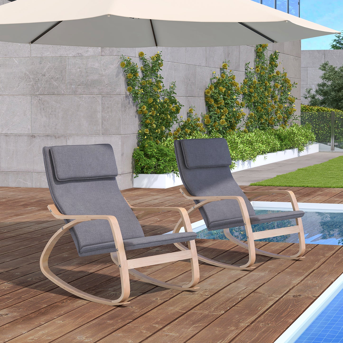 Upholstered Rocking Chair with Removable Cushion