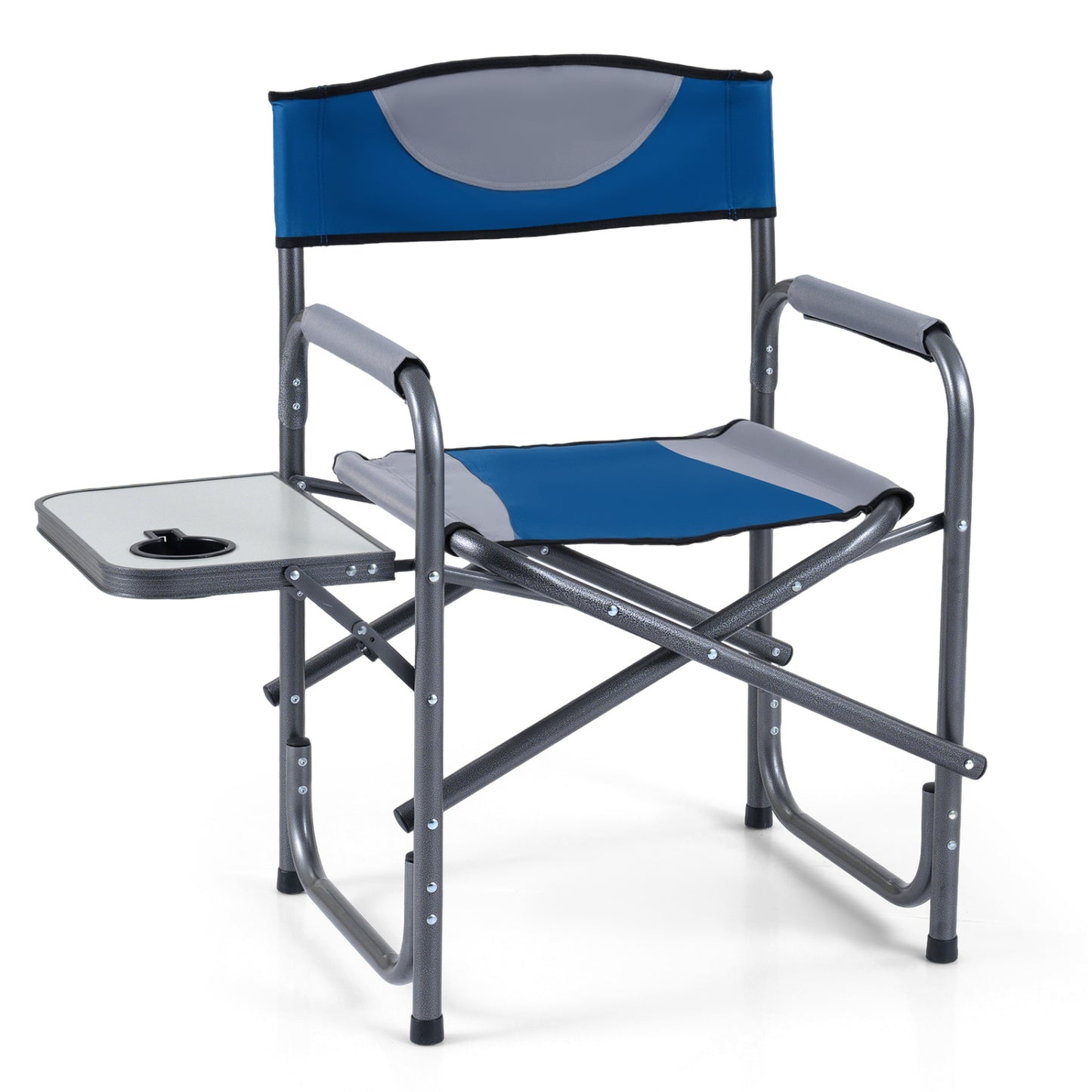 Folding Camping Chair with Side Table and Cup Holder