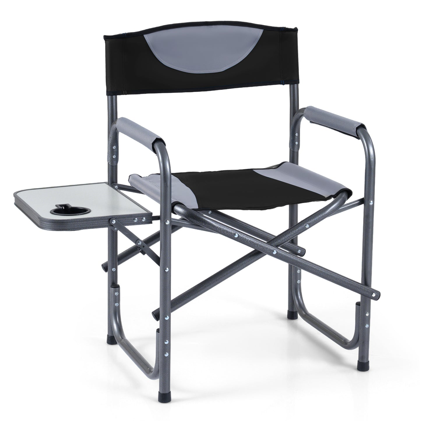 Folding Camping Chair with Side Table and Cup Holder