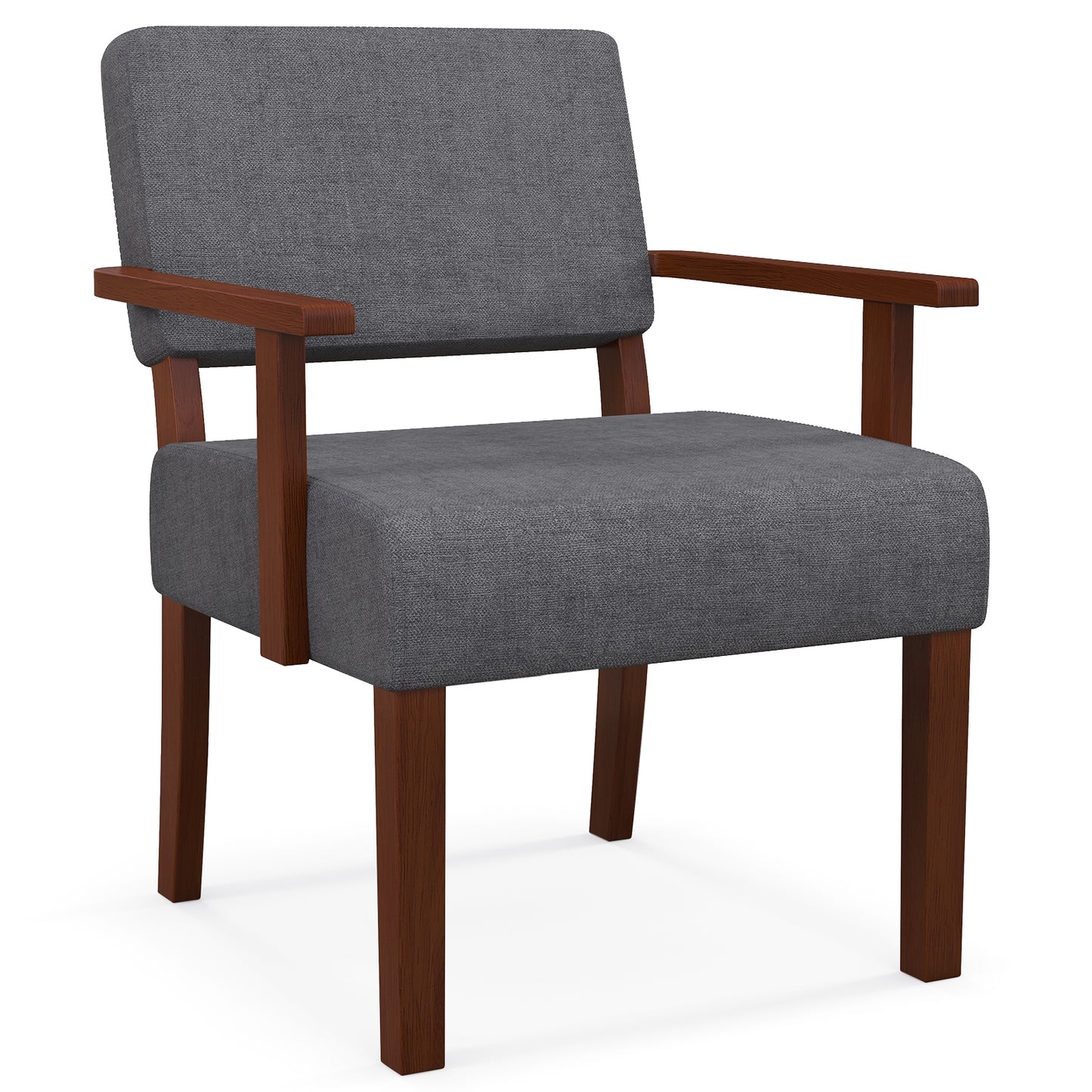 Linen Accent Chair with Padded Seat and Backrest