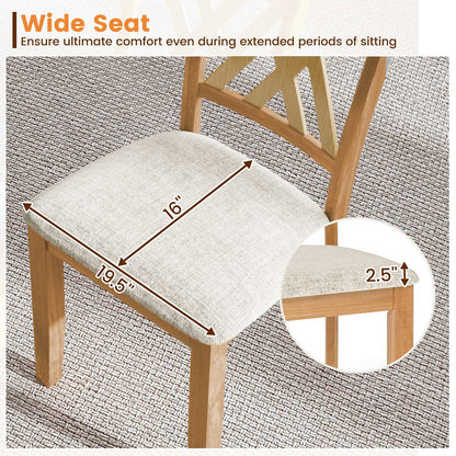 Upholstered Dining Chairs Set of 2 with Rubber Wood Frame