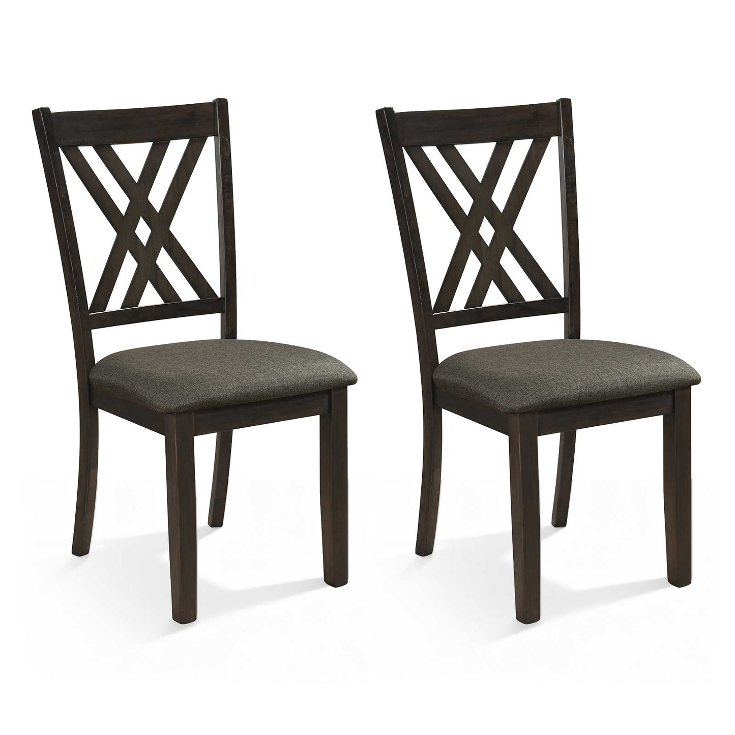 Upholstered Dining Chairs Set of 2 with Rubber Wood Frame