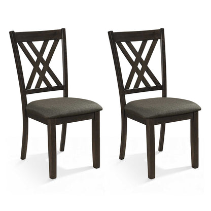 Upholstered Dining Chairs Set of 2 with Rubber Wood Frame