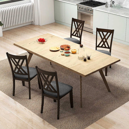 Upholstered Dining Chairs Set of 2 with Rubber Wood Frame