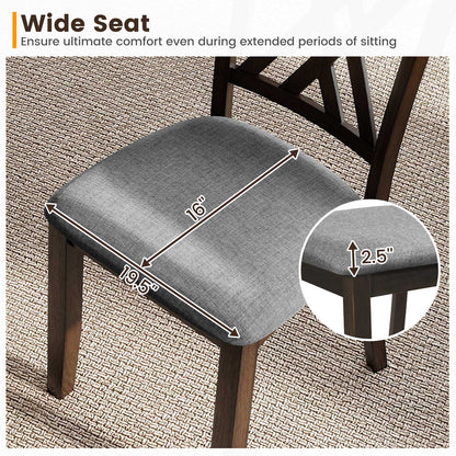 Upholstered Dining Chairs Set of 2 with Rubber Wood Frame