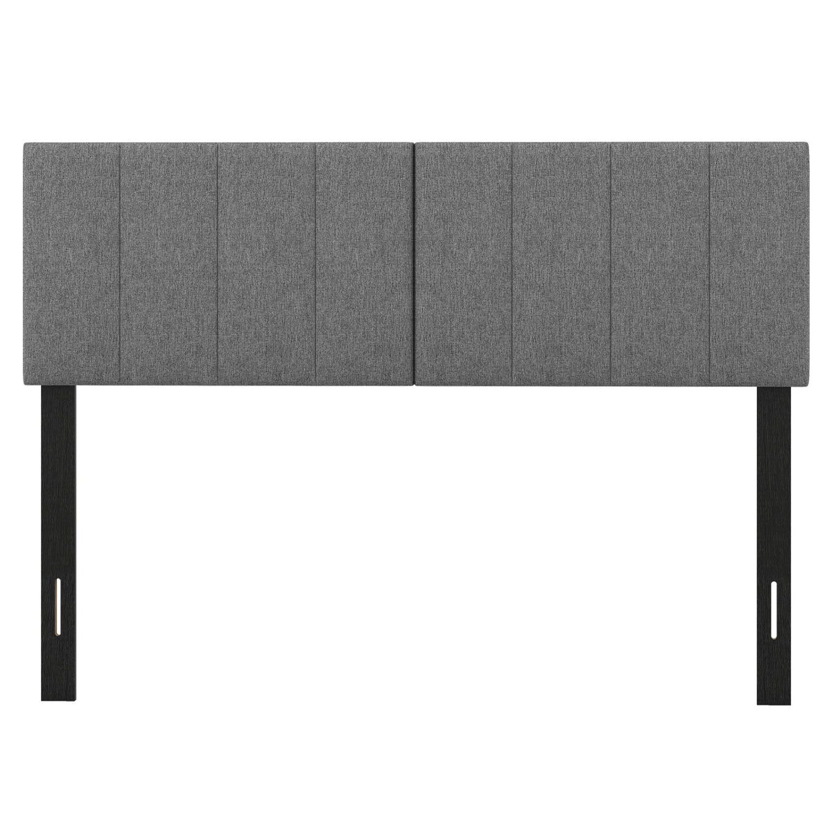 Adjustable Width Upholstered Headboard with Vertical Tufting