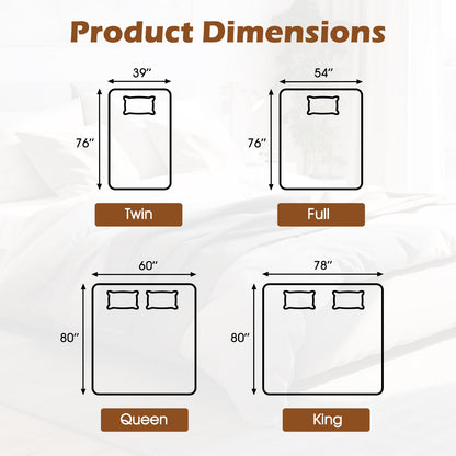 Electric Heated Mattress Pad with Dual Controllers & Auto-Off
