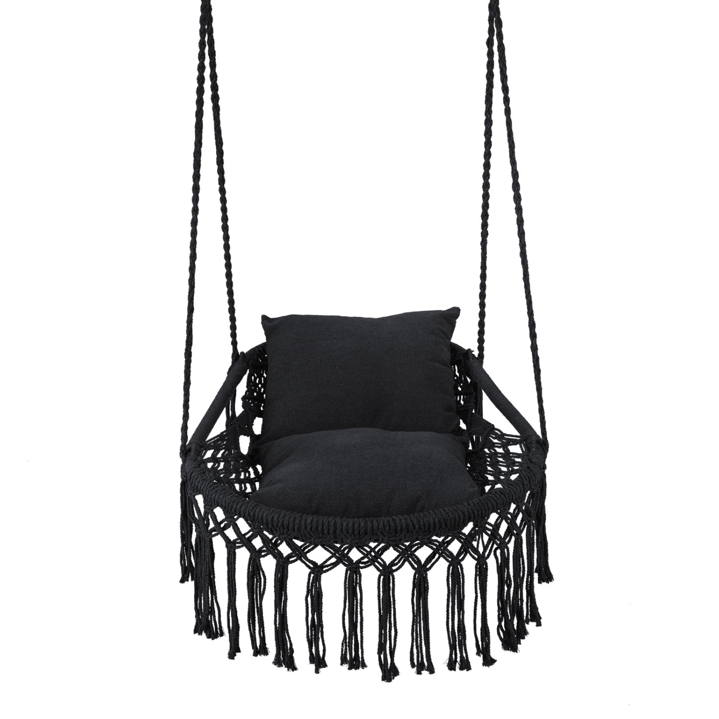 Macrame Swing Chair with Removable Cushions