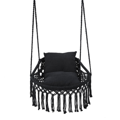 Macrame Swing Chair with Removable Cushions