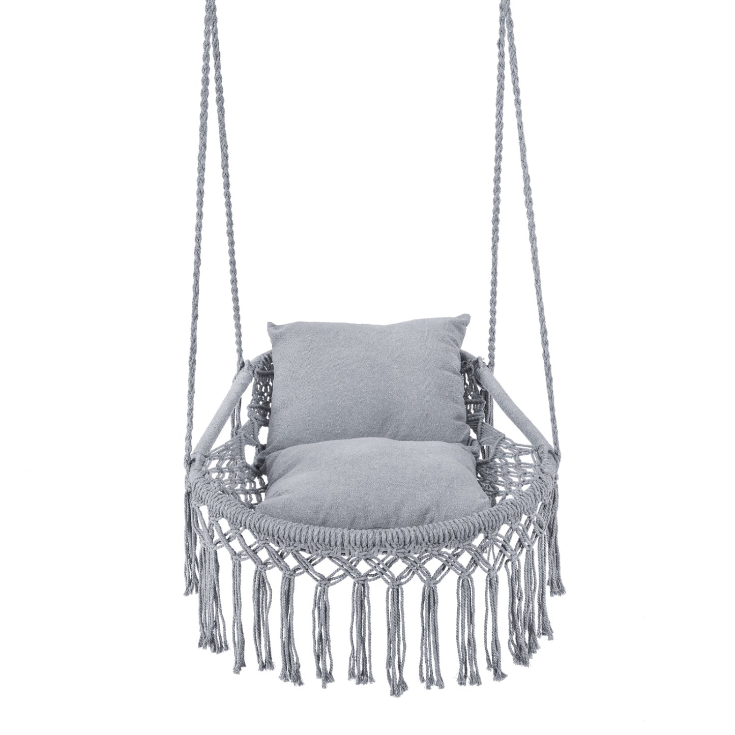 Macrame Swing Chair with Removable Cushions