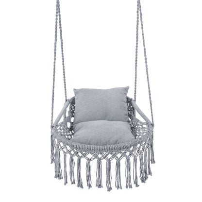 Macrame Swing Chair with Removable Cushions