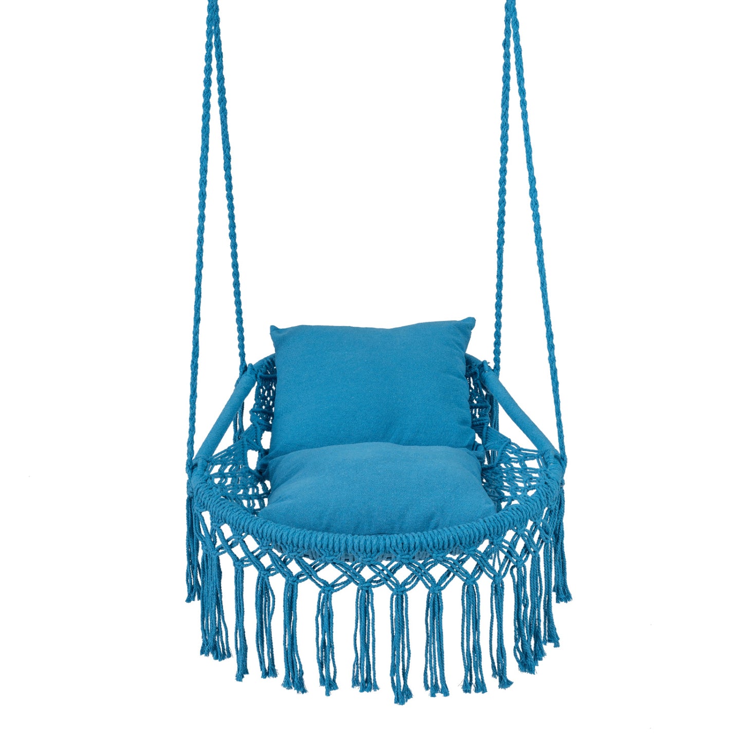 Macrame Swing Chair with Removable Cushions