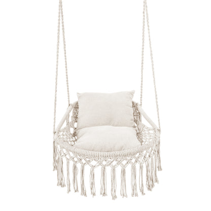 Macrame Swing Chair with Removable Cushions