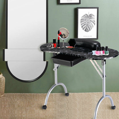 Portable Manicure Table with Drawer and Wrist Cushion