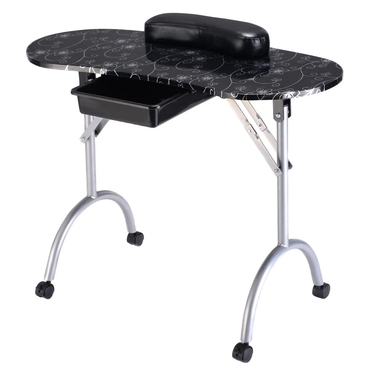 Portable Manicure Table with Drawer and Wrist Cushion