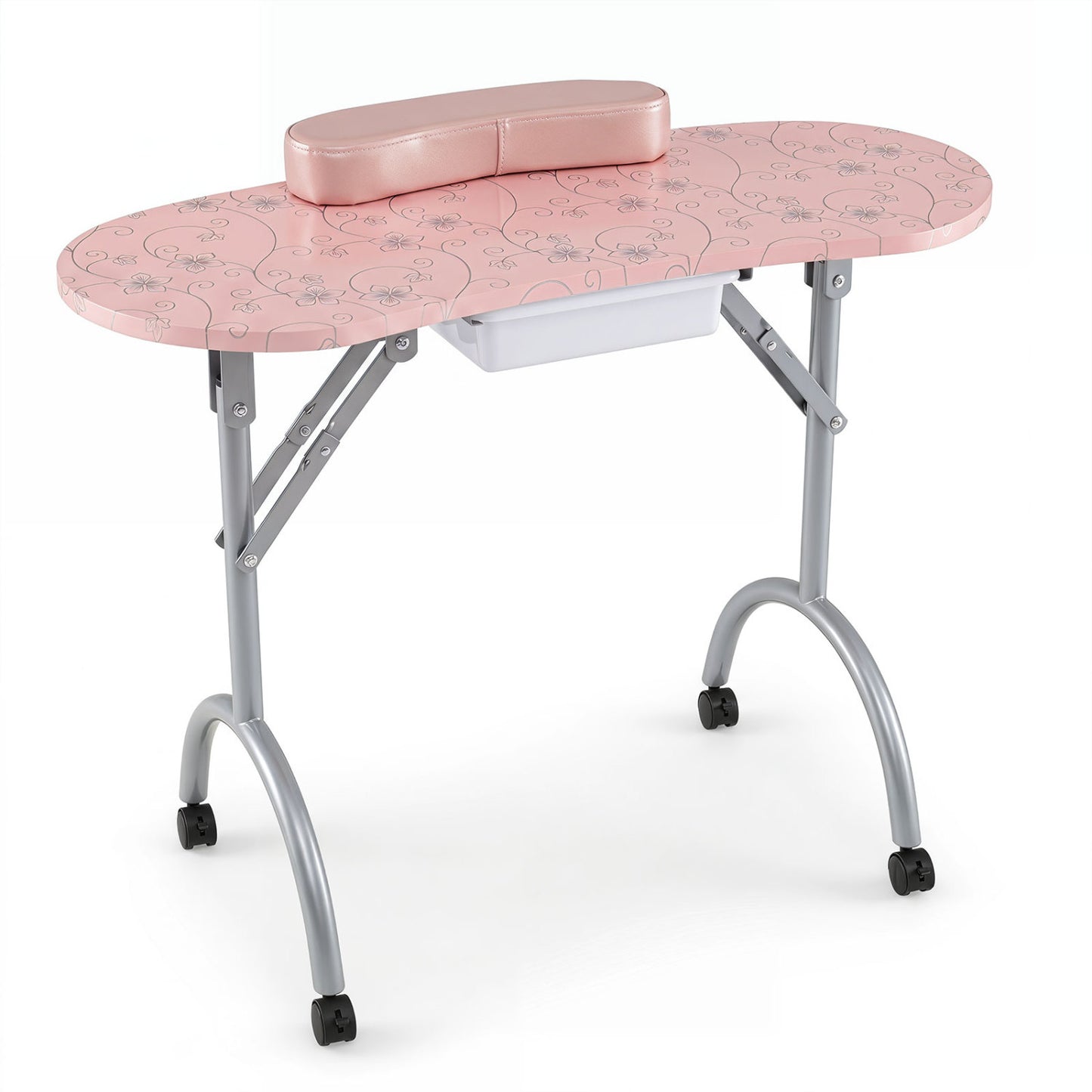 Portable Manicure Table with Drawer and Wrist Cushion