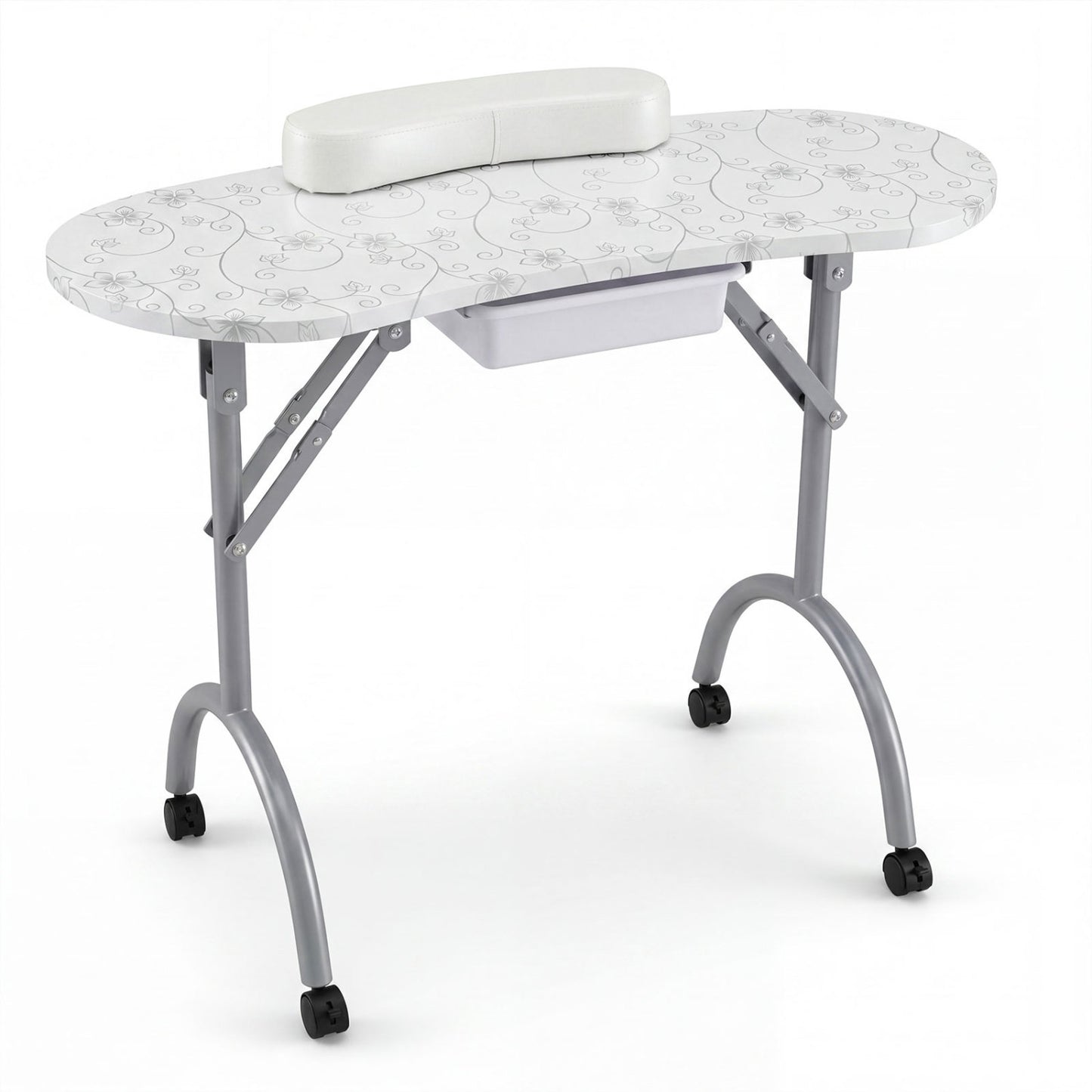 Portable Manicure Table with Drawer and Wrist Cushion
