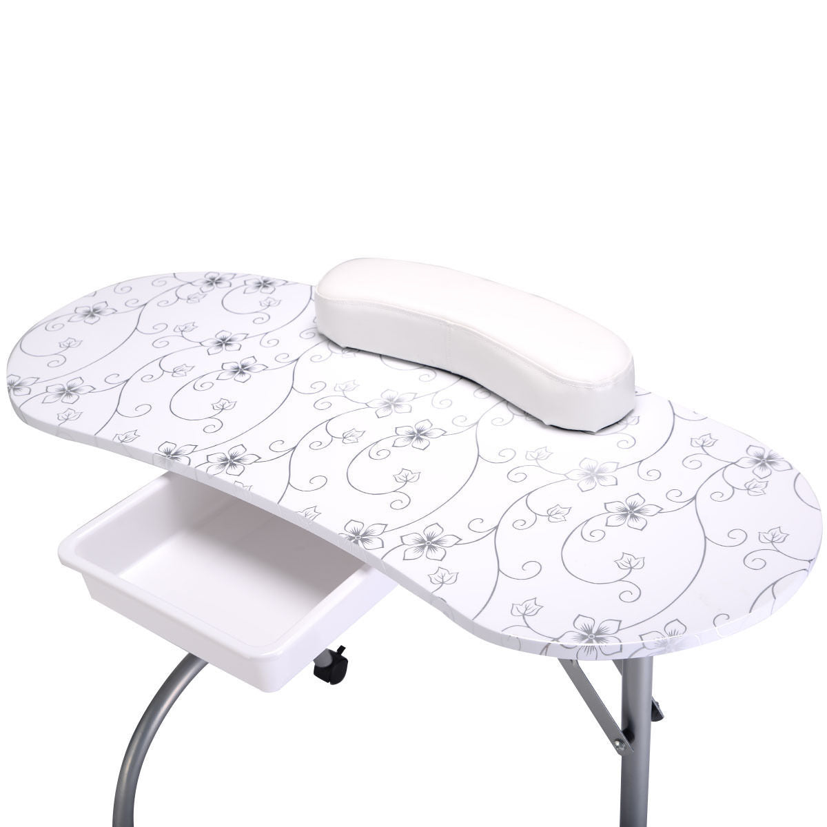 Portable Manicure Table with Drawer and Wrist Cushion