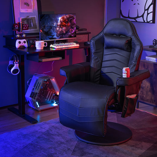 Gaming Recliner Chair with Massage and Adjustable Height