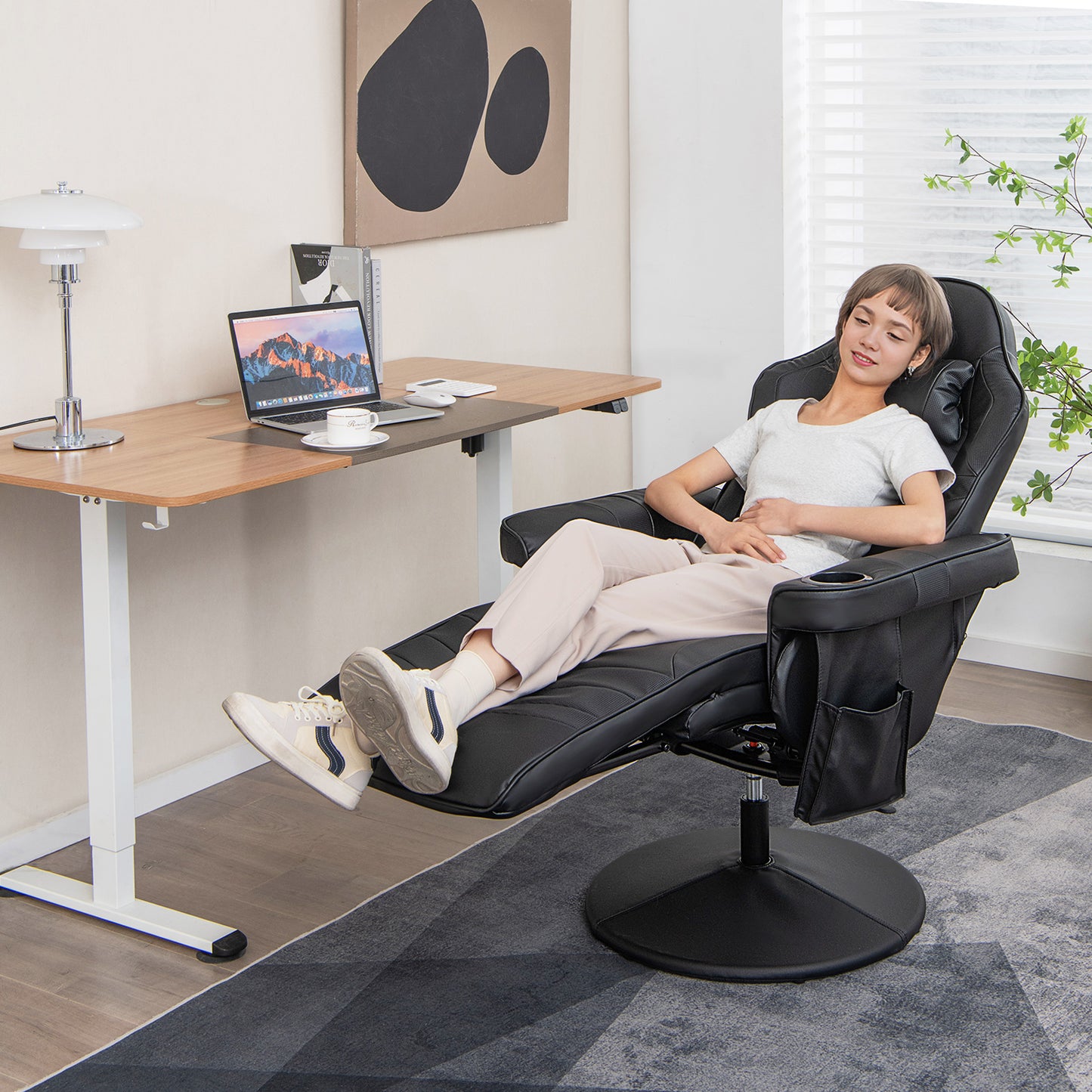 Gaming Recliner Chair with Massage and Adjustable Height