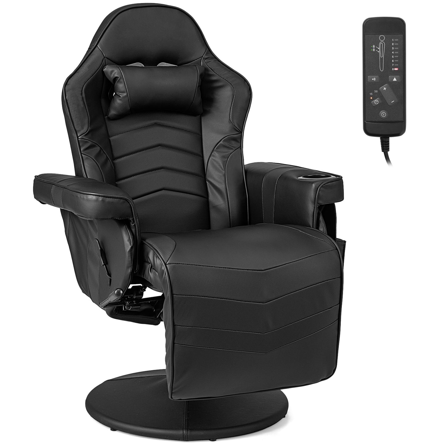 Gaming Recliner Chair with Massage and Adjustable Height