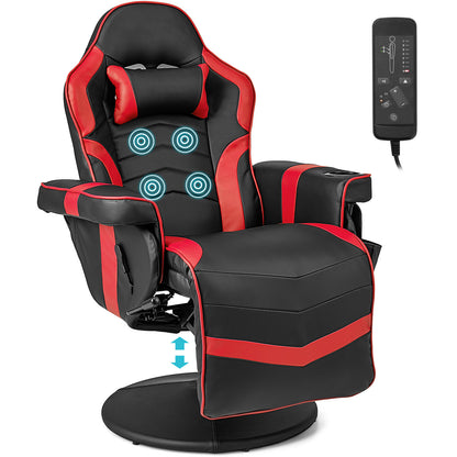 Gaming Recliner Chair with Massage and Adjustable Height