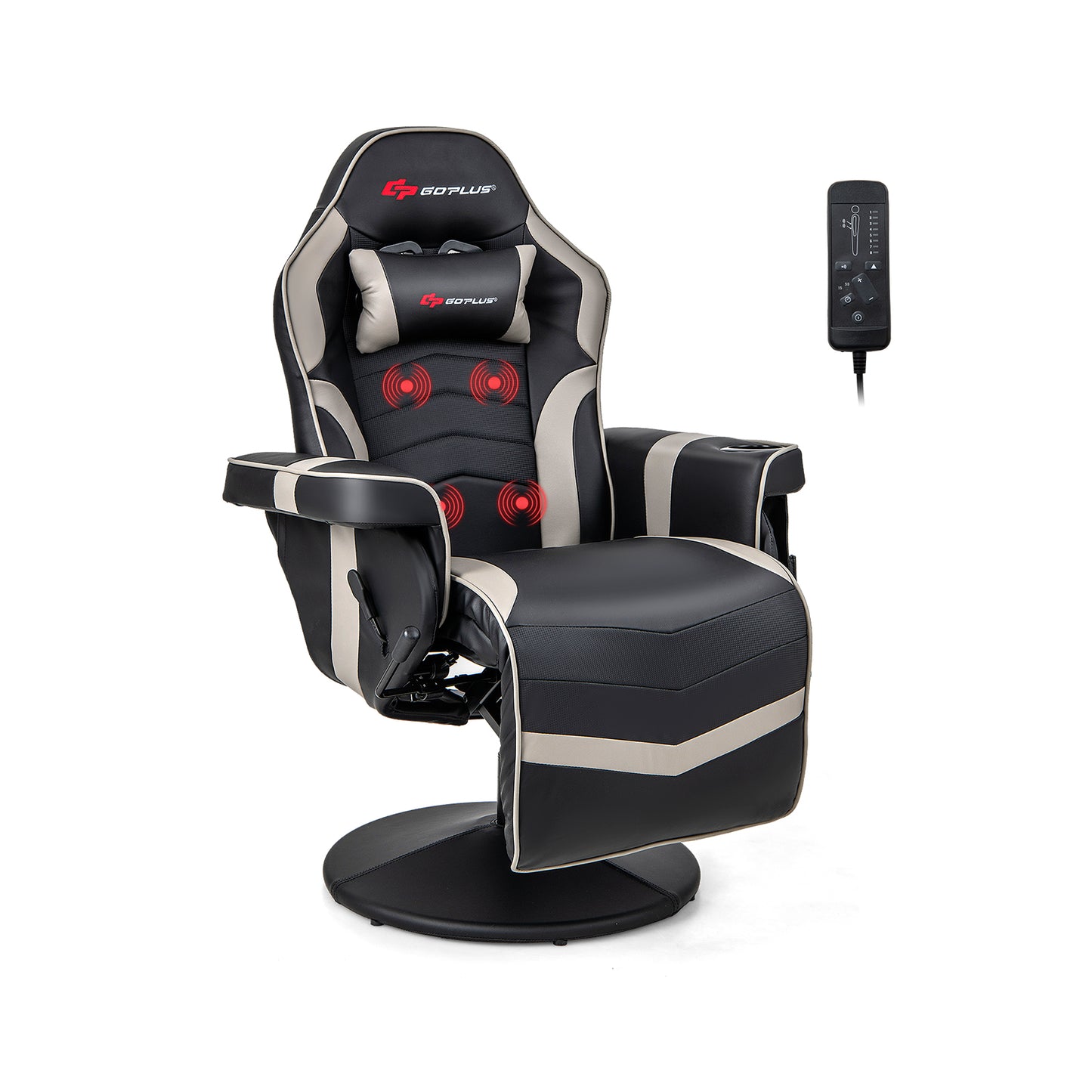 Gaming Recliner Chair with Massage and Adjustable Height