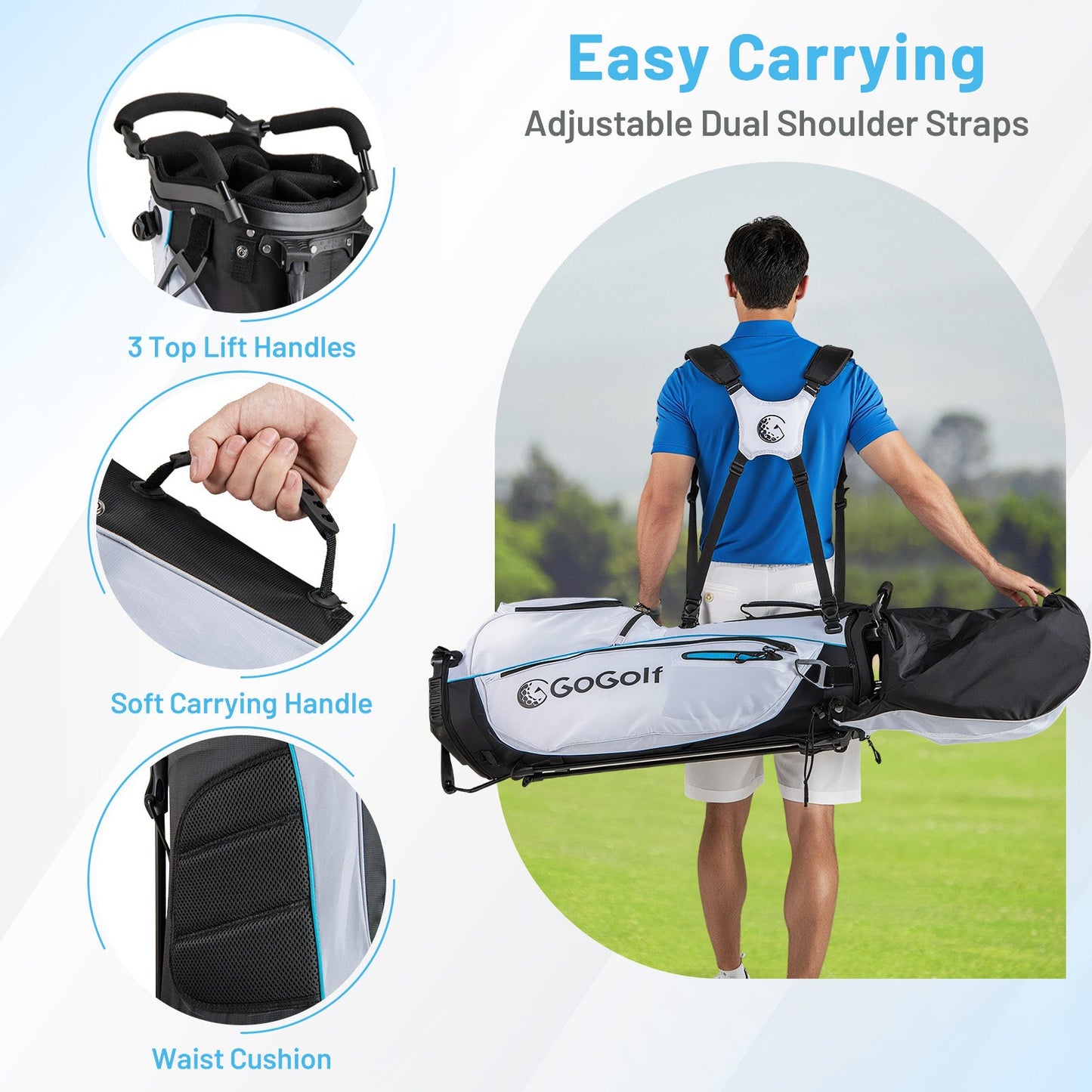 Men's Complete Golf Clubs and Bag Set-White